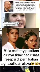 Ketika Ahmad Dani ingin menyatukan Mulan dan Maia di pernikahan Al dan  Alyssa malah ditepis oleh bunda Maia "Kemungkinan besar aku gak berada di  Indonesia pada saat acara nanti. " Ucap Maia #artis ...