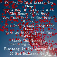 99 Red Balloons By Nena Cool Lyrics Sing To Me Red Balloon
