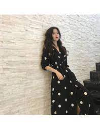 Fluide, droite ou cintrée, nos robes se décline en différentes styles. Vetements Japonais Et Coreens Pour Femmes Robes Japonaises Et Coreennes Pour Femmes Robe Longue A Pois