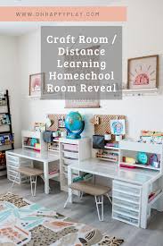 To make, just add a metal rail from one of ikea's hanging systems like fintorp or grundtal to a solidly anchored, wall mounted shelf. Craft Room Turned Distance Learning Homeschool Room