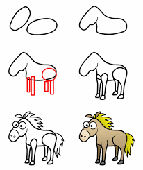 Drawing A Cartoon Horse Cartoon Drawings Drawing Lessons Cartoon Drawing Tutorial