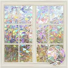 Amazon Com Lute Rainbow Window Film 3d Decorative Window Vinyl Stained Glass Window Decals Diy Stained Glass Window Vinyl Window Decals Glass Window Decals