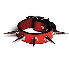 Red Leather Wrist Band Spiked Spikes Gothic Bdsm Bondage Sexy - Etsy