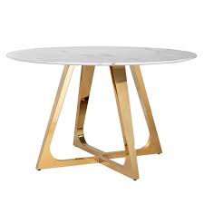 Table a manger pied or. Dining Table Dynasty Round 130cm Mylestone Interiors Ltd