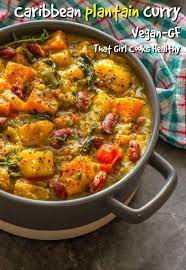 Vegan Caribbean Plantain Curry Recipe Plantain Recipes Jamaican Recipes Healthy Cooking