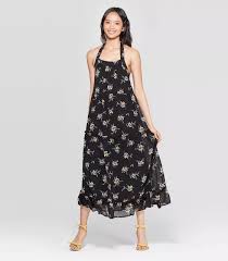 Who What Wear Floral Print Off The Shoulder Sleeveless Tiered Halter Maxi Dress Halter Maxi Dresses Maxi Dress Affordable Dresses