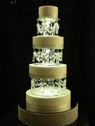 Crystal Chandelier Led Wedding Cake Tiers Cake Separator Set Etsy Round Cake Stand Crystal Cake Cake Rack