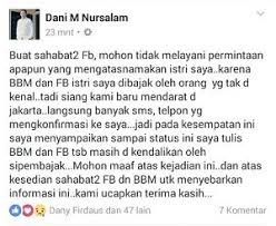 Pemberitahuan pembayaran skripsi dan biaya transport bimbingan. Akun Fb Dan Bbm Istri Ketua Dprd Inhil Di Hack Dani Sampaikan Pemberitahuan Ke Masyarakat Www Detikriau Org