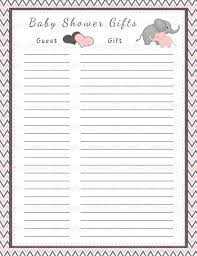 Baby Shower Gift List Printable Baby Shower Party Etsy Baby Shower Gift List Baby Shower Pictures Baby Shower Printables