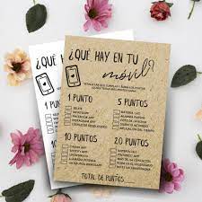 Que Hay En Tu Movil Espanol Rustico Kraft Juego Despedida De Soltera Boda Juegos Para Fi Fiesta Nupcial Despedida De Soltera Despedida De Soltera Rustica