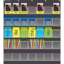 Black Polka Dots Storage Pocket Chart