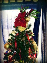 Christmas Tree Topper Diy With Burlap Poinsettia And More Christmas Tree Toppers Christmas Tree Christmas Time