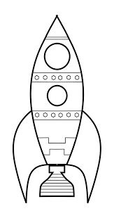 Black And White Rocket Rocket Space Coloring Pages