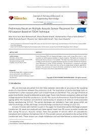 Kangar campus, kangar malaysia +2. Pdf Preliminary Result On Multiple Acoustic Sensor Placement For Pd Location Based On Tdoa Technique