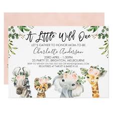 Socially distanced baby shower invitations. Girls Safari Animals Baby Shower Invitation Zazzle Com