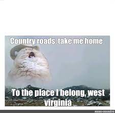 Annoyed bird meme (country road). Somics Meme Country Roads Take Me Home To The Place I Belong West Virginia Comics Meme Arsenal Com