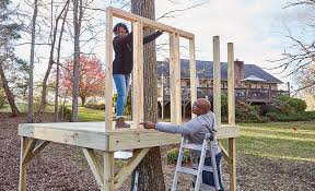 How To Build A Treehouse The Home Depot Be sure the tree house you build will be safe and follows any state guidelines and always use common sense.