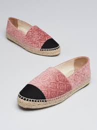 Chanel Pink Velvet Fabric Cc Espadrilles Size 8 5 39