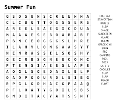 Summer Fun Wordsearch Summer Words Word Search Puzzles Coloring Pages For Kids