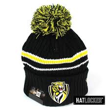 New Era Richmond Tigers Team Colour Pom Knit Beanie At Hat Locker Knit Beanie Beanie New Era