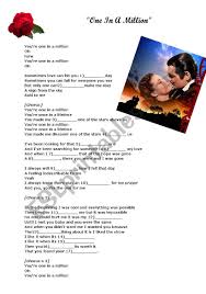Explain your version of song meaning, find more of bosson lyrics. One In A Million Esl Worksheet By Yanishka
