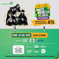 Ada Bts Malam Ini Di Sctv Dan Indosiar Dalam Waktu Indonesia Belanja Tv Show Tokopedia Army Bisa Dapat Hadiah Showbiz Liputan6 Com