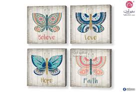 لوحات فراشات ملونه زرقاء سفير ارت للديكور Butterfly Painting Butterfly Faith