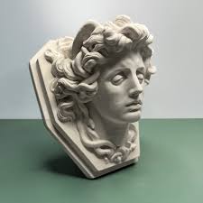 Medusa Greek Bust: Handcraft Plaster Sculpture