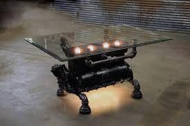 Block cottage road coffee table. Steampunk Industrial Antique Model T Engine Block Coffee Table
