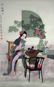 Miller, lucien, masks of fiction in dream of the red chamber: Chinese Dream Of The Red Chamber Beauties Figures Painting 3720007 68cm X 110cm 27 X 43