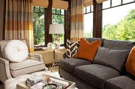 How to use curtains as room dividers. Drapes When Large Prints Work Why Brown Living Room Decor Brown Living Room Tan Living Room