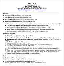 Free 17 Sample Real Estate Resume Templates In Pdf Ms Word
