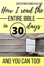 Here's the best bible reading plan for beginners. How To Read The Entire Bible In 30 Days Read The Whole Bible In 30 Days Bible Reading Plan Bible Biblereading Bible Reading Plan Read Bible Reading Plan