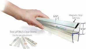 Clear polycarbonate seals and edge wipes ensure that water clear polycarbonate seals and edge wipes ensure that water stays in the shower without this clear polycarbonate is snapped onto the strike side fixed panel at a 90 degree angle from the door. Glass Shower Door Seal Frameless Door Seals Pfokus