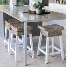 Leda rattan stool, gray white wash, 31.1 by safavieh (3) $139$174. Denver White Wood Rattan Barstool Humble Home