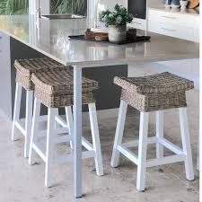 New liesl rush woven counter stool. Denver White Wood Rattan Barstool Humble Home