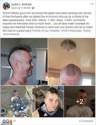 Welcome to the instagram of the 101st abn div (aaslt). Wwii Veteran 96 Shaves His Hair Into A Mohawk To Bring Joy During The Coronavirus Pandemic Daily Mail Online