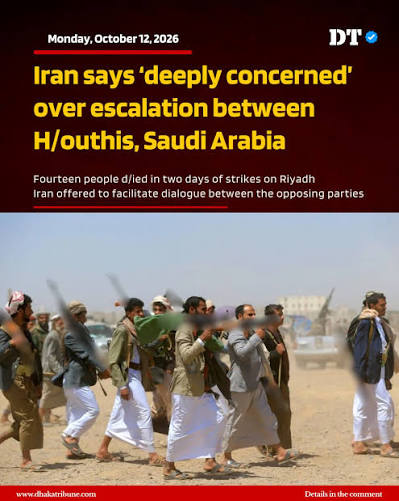 Fourteen people d/ied in two days of strikes on Riyadh Iran offered to facilitate dialogue between the opposing parties #dhakatribune #NewsUpdate