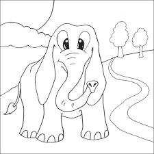 Jika ingin melihat gajah, kita bisa pergi ke kebun binatang. Mewarnai Gajah Kelompok Bermain Alia