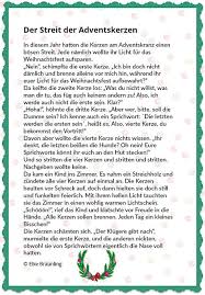 Der Streit Der Adventskerzen Advent Kerzen Adventskerzen Und Weihnachten Geschichte