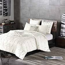 Seth striped complete multiple piece comforter set. Ink Ivy Masie King Cal King Size Bed Comforter Set White Elastic Embroidery Tufted Ruffles 3 Pieces Bedding Sets Farmhouse Goals