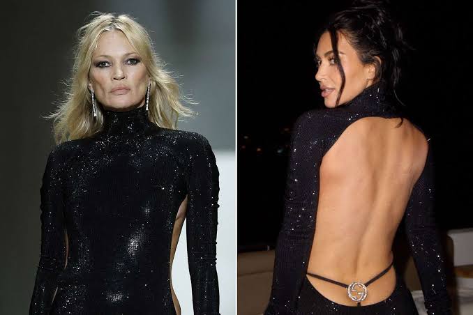 Kim Kardashian Wears Daring Backless Black Dress with Bedazzled Thong  Previously Worn by Kate Moss