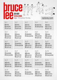 Bruce Lee 30 Day Challenge Bruce Lee Workout Martial Arts