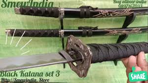 Kill 3 player with katana elite hayato mission full detail by prahlad free fire. 3pc Black Classic Japanese Samurai Katana Sword Set Sword Archcreativeinteriors Com