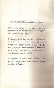 Deuxieme De Couverture Genealogie Biographie Quebec