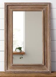 Beaded Wood Framed Wall Mirror Frames On Wall Framed Mirror Wall Wood Framed Mirror