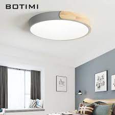 online shop botimi 現代 220 v led シーリングライト金属寝室のためのラウンド木製天井マウントアクリル照明器具 aliexpress mobile ledシーリングライト リビング 照明 北欧 シーリングライト