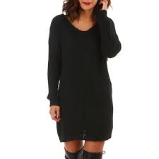 Codes promo, ventes flash, livraison offerte, trouvez le produit de vos rêves à prix réduit ! Robe Pull Noire Effet Torsade Femme Pas Cher La Modeuse
