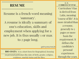 A curriculum vitae (cv) provides a summary of your experience and skills. What Is The Meaning Of Cv Quora