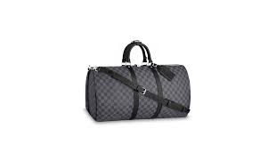 Online it's supposed to be microfiber/ alcantara lining. Keepall Bandouliere 55 Damier Graphite Canvas Travel Louis Vuitton